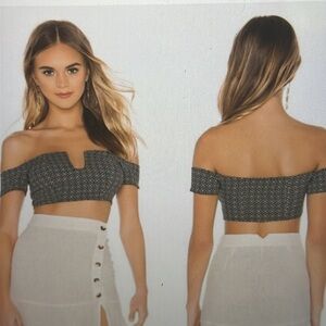 Free People Lucky Now Brami black print S